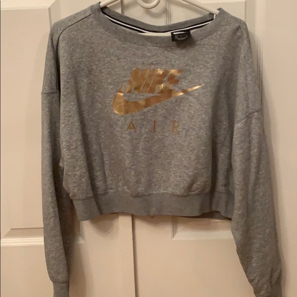 Nike Gray and Gold Sweatshirt
